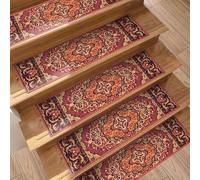 Non-Slip Stair Treads for Kids Elders & Pets - Ethnic Design Step Carpet Mats Set of 1-12 PCS - Stylish Safe & Comfortable Stair Protection