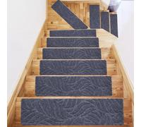 Non-Slip Stair Treads For Wooden Steps, 7-Pack Self-Adhesive Safety Mats, 21.6x7.4 Inch Anti-Slips Carpets Runners For Elderly Pets, Indoor Step Covers In Coffee(76cm*20.3cm - Dark Gray)