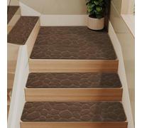Non-Slip Stair Treads, Indoor Safety Carpet Mats, 100% Polyester with TPE Backing, 7-Pack, Reusable and Cuttable, Ideal for Kids, Elders, and Pets