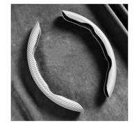 Non-Slip Steering Wheel Cover 2pcs Carbon Fiber Silicone Car Steering Wheel Cover Non-Slip For Hyundai For Tucson For IX35 For I20 For Solaris For I30 For Santa For Fe ProtectiveCover(WHITE)