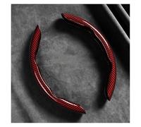 Non-Slip Steering Wheel Cover 2pcs Carbon Fiber Silicone Car Steering Wheel Cover Non-Slip For Toyota For Land For Cruiser ProtectiveCover(Red)