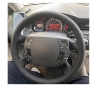 Non Slip Steering Wheel Cover Black Artificial Leather For Citroen C5 2008 2009 2010-2017 DIY Car Steering Wheel Cover Hand-stitched(White Thread)