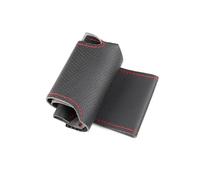 Non-Slip Steering Wheel Cover For Accord For 7th 2003 2004 2005 2006 2007 For Odyssey 2005-2008 2009 2010 Hand Braids On Car Steering Wheel Cover Leather Trim(Black-red line)