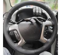 Non-Slip Steering Wheel Cover For Chevrolet For Captiva 2007-2014 For Silverado For GMC For Sierra 2007-2013 Car Steering Wheel Cover Leather Trim(Black)