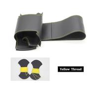 Non-Slip Steering Wheel Cover For Dodge For Challenger For Charger 2015-2021 For Dodge For Durango 2018-2021 Hand-stitched Black Leather Car Steering Wheel Cover(Yellow Thread)
