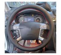 Non-Slip Steering Wheel Cover For Mondeo 2007-2014 For Galaxy 2006-2015 For S-Max 2006-2014 Hand Braid Car Steering Wheel Cover Trim(Black-white line)