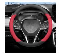 Non-Slip Steering Wheel Cover For Toyota For RAV4 For RAV-4 2019 2020 2021 2022 2023 2024 2025 Auto Steering-wheel Leather Braid Car Steering Wheel Cover ProtectiveCover(Black red)