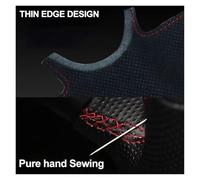 Non-Slip Steering Wheel Cover Hand Sewing Car Steering Wheel Cover Non-slip Red Marker Old For A4 For B7 For B8 For A6 For C6 2004 2005 2006 2007-2011 ProtectiveCover(Dark Gray Tread)