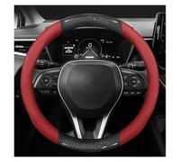 Non Slip Steering Wheel Cover Steering Wheel Cover For Toyota For Vios For Hilux For Camry For Harrier For Innova For Rush For Yaris For Alphard For Hiace Carbon Fiber Leather(Red)