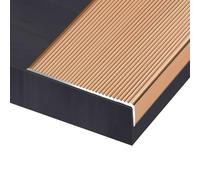 Non-Slip Step Edge Trim Stair Nosing 100 mm × 20 mm, 90 cm L-Shaped Stair Edge Protector, Transition Strip, Metal Corner Trim(Gold)