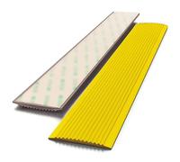 Non Slip Strip Self Adhesive, Flat Stair Tread Grip Floor Protector/ Extra Wide 60MM Fluted Step Edging Nose for Indoor Outdoor Wood Vinyl Pedal, Blue Brown Yellow Edge Trim Tape(Yellow,100MM - 5M/16.
