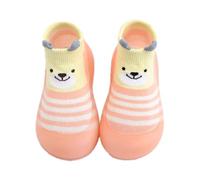 Non Slip Toddler Sock Shoes Baby First Walking Shoes with Rubber Sole Cute Cartoon Infant Slipper Barefoot Shoes Newborn Indoor Outdoor Shoes Socks for 0-33 Months Baby Girls Newborn Pink