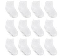 Non-Slip Toddler Socks With Grips for Baby Boys and Girls - Anti-Slip Ankle Socks for Infant's and Kids 12 Pack - white - 12-36 Months