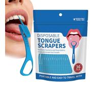 Non Slip Tongue Scraper, Adult Tongue Cleaner, 36 Pieces Set with Easy Grip, Lightweight Tool, Hygiene Accessory with Portable Size, Breath Care for Home Travel