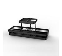 Non-Slip Toothbrush Holder With Drain Tray For Reliable Performance On Ceramic Or Marble Countertops(Black Iron）)