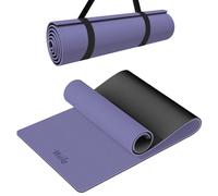 Non-slip TPE Yoga Mat for Women & Men,72"x24" Double-Sided Workout Mat for Home Gym Pilates,1/4 Inch Thick Packable Lightweight Exercise Mat with Strap for Travel,Non Toxic Exercise Floor Mat(Purple)