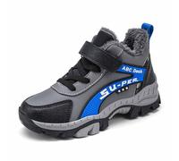 Non Slip Trainers Boys Winter Fleece Lined Hiking Sneakers Thick Sole Shoes
