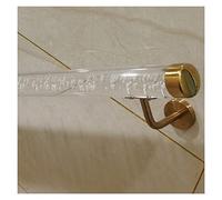 Non Slip Transparent Stair Rail Kit Wall Mount Railing with Brackets 1m to 7m Adjustable Length Safe & Durable for Indoor Use Easy Installation Color: Black Bracket Size: 160cm (5ft)