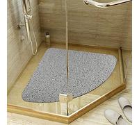 Non-Slip Triangular Shower Mat, 53 x 53 cm, Soft Comfort Safety Bath Mat, Antibacterial Bath Mat with Drainage Holes, Non-Slip Shower Mat for Bathtub and Wet Areas