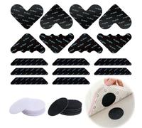 Non-Slip Underlay Set for Furniture and Carpets - 24-Piece Non-Slip Pads in Three Shapes + 8 Pairs of Round Stickers - Secure Grip - Reusable - Ideal for Home & Office