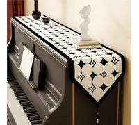 Non-Slip Upright Piano Top Protector Mat, Customizable Dust Cover, Anti-Scratch & Sunlight Block Runner for Pianos, Consoles & TV Stands, Cat-Proof Piano Room Decor(E,32X80cm)