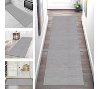Non-Slip Washable Carpet Runners for Hallways, Grey Abstract Polyester Doormat, 60x400CM Indoor Runner Rug for Kitchen, Bedroom, Living Room, 40-120CM Width Options