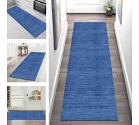 Non-Slip Washable Carpet Runners for Hallways & Kitchens - Long 100x250CM Dark Blue 3D Polyester Doormat - Perfect Indoor Floor Mat for Bedrooms & Living Rooms, Width 40-120CM