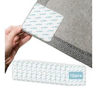 Non Slip Washable Grippers For Rug, Rug Pads Grippers, New Materials to Anti Curling Rug Pad : Keep Your Rug in Place & Make Corner Flat and Easily Peel Off (12 Pcs)