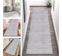 Non-Slip Washable Kitchen Runner Rug 110x400CM Grey Läufer for Hallway Dining Room Bedroom Living Room - Versatile 40-120cm Widths Entrance Mat