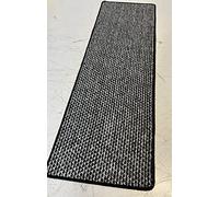 Non Slip Washable Kitchen Utility Caravan Runner/Rug 167cm x 57cm in Black/Grey