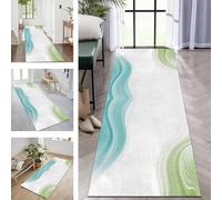 Non-Slip Washable Runner Rug - White & Blue 40x60CM Polyester Door Mat for Hallway Kitchen Bedroom Kids' Room - Indoor Carpets & Area Rugs