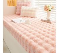 Non Slip Washable Window Seat Cushion High Density Memory Foam Bench Cushion for Indoor Use Ideal for Shoe Rack Piano Dining Pink 160x40x6.5CM