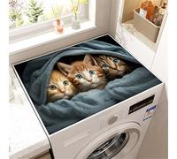 Non-Slip Washer And Dryer Top Protector Mat,Cat Animal Washing Machine Top Cover,Quick Dry Washer Covers,Absorbent Drying Diatomaceous Mats Pad For Kitchen Laundry Room,Pet Rug (Color 1,40 x50 cm)