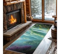 Non Slip Waterfall Jungle Runner Rug for Hallway Washable, 120 x 300 cm Tree Mountain Landscape Carpet Runner Extra Long for Living Room, Hall, Kitchen, Bedroom, Indoor Door Mat, Ultra Thin
