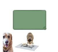 Non-Slip Waterproof Dog Cat Food Mat, Silicone Bowl Placemat with High Lip, Easy Clean Food Grade BPA Free Pet Meal Pad, Raised Rim Stops Mess, Dishwasher Safe Feeding Tray (Green, 55 × 38 cm Plus)