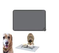 Non-Slip Waterproof Dog Cat Food Mat, Silicone Bowl Placemat with High Lip, Easy Clean Food Grade BPA Free Pet Meal Pad, Raised Rim Stops Mess, Dishwasher Safe Feeding Tray (Grey1, 48 × 30 Plus)