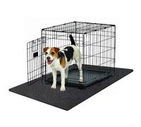 Non-Slip, Waterproof Dog Crate Pad - Absorbent Mat Protects Floors - Soft, Reusable - Ideal for Puppies & Seniors (Black, 29" x 48")