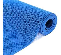 Non-Slip Waterproof PVC Drainage Mat for Bathroom Shower and Pool - Commercial Grade Mesh Mat Roll Blue 120cm x 40cm - Ideal for Safety and Easy Cleaning