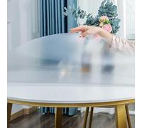 Non Slip Waterproof PVC Tablecloth 1.5mm Transparent Matt Table Mat for Dining Oil Resistant & Washable Protective Film 125cm (49in)