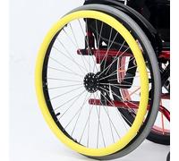 Non Slip Wear Resistant Silicone Wheelchair Push Rim Covers, 22/24 Inch Wheel Chair Push Wheel Covers, Improve Grip and Traction(Yellow,22in)