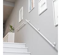 Non-Slip White Stair Handrail - 1m to 6m Adjustable Outdoor Wall Railing for Stairs Lofts Bathrooms - Safe Grab Bar for Steps and Staircases