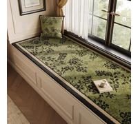 Non-Slip Window Sill Cover,Vintage-Style Windowsill Mat | Faux Cashmere Surface, 10mm/0.4in Thick,Suitable For Use On Bay Windows And Balconies(PatternJ,70x180cm/27.6x70.9in)