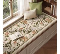 Non-Slip Window Sill Cover,Vintage-Style Windowsill Mat | Faux Cashmere Surface, 10mm/0.4in Thick,Suitable For Use On Bay Windows And Balconies(PatternC,90x180cm/35.4x70.9in)