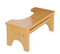 Non-Slip Wooden Bath Stool for Adults 400lb Capacity - Footrest Enhances Posture & Comfort Ideal for Easy Bathroom Use & Accessibility.