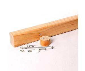 Non-Slip Wooden ils with Brackets & Screws - Adjustable 3ft to 14ft Wall-Mount Grab Bar, Chamfered Design for Indoor Safety & Support on Stairs