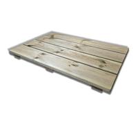 Non-Slip Wooden Shower Tray 120 x 60 cm, Impregnated Pine, 5 cm Thick, Made in Italy