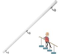 Non Slip Wooden Stair ils Complete Indoor/Outdoor Kit for Walls White Support Rods for Loft Villa Corridor Adjustable 1ft to 20ft Lengths