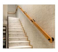 Non Slip Wooden Stairs Banister Handrail with Brackets, Hand Railing Grab Bar for Interior Corridor Villa Loft