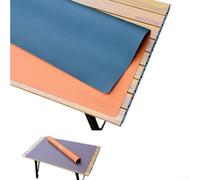 Non-Slip Woven Vinyl Mat 80x50cm for Picnic | Dual-sided design, orange and contrasting color, waterproof PVC leather, wipes clean instantly, outdoor durable