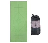 Non Slip Yoga Towel, Hot Yoga Towel, Microfiber, Good as Anti Slip Yoga Towel, Bikram Yoga Towel, Yoga Mat Cover, Moisture Absorbing, Body Alignment System with Carrying Bag 183 x 63cm,Green